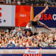 Biles competing at the 2021 U.S. Gymnastics Championships.